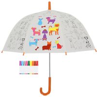Rivanto® Kinder Regenschirm Ø 70,5 zum selbst Ausmalen, Motiv Hunde , Ausmalregenschirm, Do-It-Yourself Kinderschirm Rivanto® Kinder Regenschirm Ø 70,5 zum selbst Ausmalen, Motiv Hunde , Ausmalregenschirm, Do-It-Yourself Kinderschirm