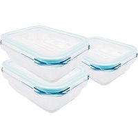 3 Stück Steuber Cloc Frischhaltedose aus Glas, 370 ml, rechteckig, Glas bis 400°C 3 Stück Steuber Cloc Frischhaltedose aus Glas, 370 ml, rechteckig, Glas bis 400°C