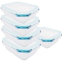 5 Stück Steuber Cloc Frischhaltedose aus Glas, 370 ml, rechteckig, Glas bis 400°C 5 Stück Steuber Cloc Frischhaltedose aus Glas, 370 ml, rechteckig, Glas bis 400°C