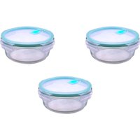 3 Stück Steuber Cloc Frischhaltedose aus Glas, 400 ml, rund, Glas bis 400°C 3 Stück Steuber Cloc Frischhaltedose aus Glas, 400 ml, rund, Glas bis 400°C
