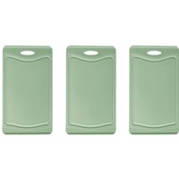 Steuber 3er Set Schneidebrettchen, Frühstücksbrettchen grün 25 x 14 cm mit Saftrinne, beidseitig verwendbar, messerschonend, Anti-Rutsch-Oberfläche Steuber 3er Set Schneidebrettchen, Frühstücksbrettchen grün 25 x 14 cm mit Saftrinne, beidseitig verwendbar, messerschonend, Anti-Rutsch-Oberfläche