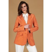 Veste cuir daim orange blazer cuir velours