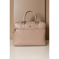 Cartable 24 heures Cuir Beige serviette d'ordinateur poche zippée