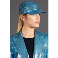 Casquette baseball cuir bleu clair unisexe béret réglable sangle velcro