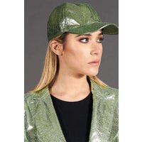 Casquette baseball cuir vert clair unisexe béret réglable sangle velcro