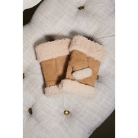 Mitaines sans Doigts en Mouton Cognac pour Femme
