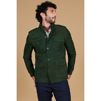 Green suede leather saharan jacket with patch pockets
