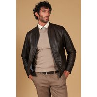 Blouson cuir naturel marron veste moto fermeture éclair