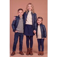 Blue baby bomber unisex nappa leather jacket