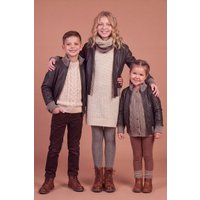 Dark Brown baby unisex leather bomber jacket