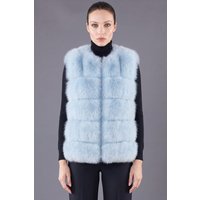 Women's Fox Fur Vest • LIght Blue