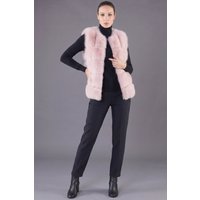 Women's Fox Fur Vest • Powder Pink