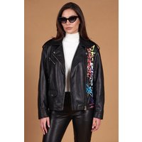 Veste cuir noir motard cuir plongé laser coupe confortable