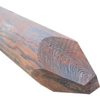 UK 2.4m x 200mm Creosoted Machined Round Strainer Post Pointed