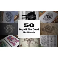 50 Day Of The Dead Skull Bundle | Extended Commercial License