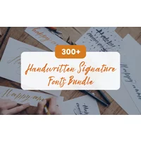300+ Handwritten Signature Fonts Bundle | Commercial License