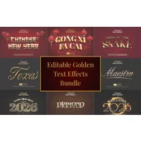Editable Golden Text Effects Bundle | Commercial License