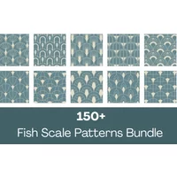 150+ Fish Scale Patterns Bundle | Commercial License