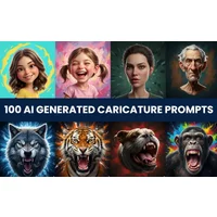 100 AI-Generated Caricature Prompts Bundle | Commercial License