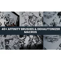 40+ Affinity Brushes & Dehalftonizer Macros | Extended License