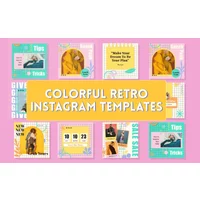 Colorful Retro Instagram Templates | Extended License