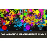 50 Photoshop Splash Brushes Bundle | Extended License