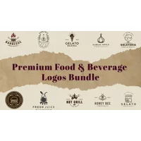 100+ Premium Food & Beverage Logos Bundle | Extended License