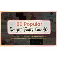 60 Popular Script Fonts Bundle | Commercial License