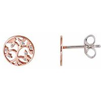 Ohrstecker – Silber – Lebensbaum – Zirkonia – rosé Ohrstecker – Silber – Lebensbaum – Zirkonia – rosé