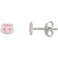 Xenox Damen Ohrstecker rosa Katzen Silber XS3563 Xenox Damen Ohrstecker rosa Katzen Silber XS3563