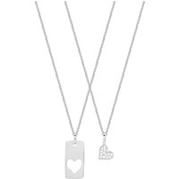 Xenox Damen Halskette Herzen Set mit Zirkonias Silber XS3445 Xenox Damen Halskette Herzen Set mit Zirkonias Silber XS3445
