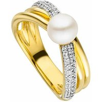 Viventy Damenring mit Zirkonia & Perle Gelbgold 784581 Viventy Damenring mit Zirkonia & Perle Gelbgold 784581