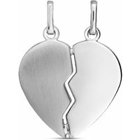 Unisex Gravurplatte teilbares Herz Silber 20.1220.R Unisex Gravurplatte teilbares Herz Silber 20.1220.R