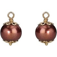 Pandora Damen Perlen Anhänger Braun für Ohrringe Gelbgold 250412PRC Pandora Damen Perlen Anhänger Braun für Ohrringe Gelbgold 250412PRC