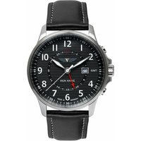 Iron Annie Herren Analoguhr mit schwarzem Lederarmband Silber 58402 Iron Annie Herren Analoguhr mit schwarzem Lederarmband Silber 58402