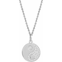 Xenox Damen Halskette Coin Anhänger mit Yin Yang Zirkonia Silber XS3457K Xenox Damen Halskette Coin Anhänger mit Yin Yang Zirkonia Silber XS3457K