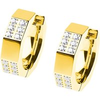 Ernstes Design Damen Creolen Evia mit Zirkonia Gold E607 Ernstes Design Damen Creolen Evia mit Zirkonia Gold E607