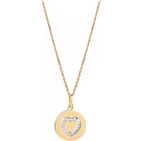 Xenox Damen Halskette mit Coin Anhänger und Herz Zirkonia Steinen Gold XS3481GK Xenox Damen Halskette mit Coin Anhänger und Herz Zirkonia Steinen Gold XS3481GK