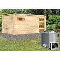 Demmelhuber Aktion 16% Rabatt auf Saunahaus HYGGE 508 x 276 cm mit Ofen