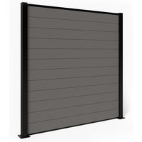 Composite Fence Panels - Ash with Aluminium Posts 2.4m