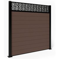 Composite Fence Panels - Mocha with Aluminium Posts 2.1m
