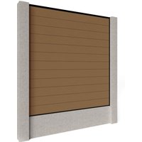 Composite Fence Panels - Amber with Aluminium Railings (for concrete posts) 0.6m