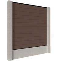Composite Fence Panels - Mocha with Aluminium Railings (for concrete posts) 1.8m