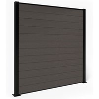 Composite Fence Panels - Walnut with Aluminium Posts 2.1m
