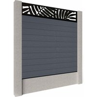Composite Fence Panels - Anthracite with Aluminium Railings (for concrete posts) 1.2m