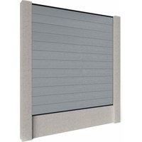 Composite Fence Panels - Pearl with Aluminium Railings (for concrete posts) 1.8m