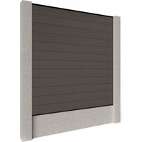 Composite Fence Panels - Walnut with Aluminium Railings (for concrete posts) 1.5m