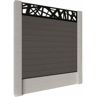 Composite Fence Panels - Walnut with Aluminium Railings (for concrete posts) 0.9m