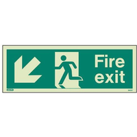 Firechief Photoluminescent Down Left Fire Exit Sign