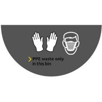 PPE Waste Only Bin Semi Circle Mat 85 x 42cm